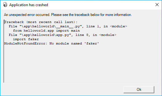 Hello World Tutorial 7 app crash, on Windows